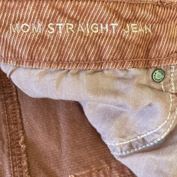 American Eagle Mom Straight Leg Pants Corduroy Super High Rise Mauve Size 12 - Picture 8 of 12